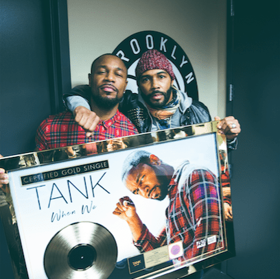 “POWER” ACTOR OMARI HARDWICK PRESENTS TANK WITH THE GOLD PLAQUE ONSTAGE AT THE BARCLAY&nbsp;CENTER