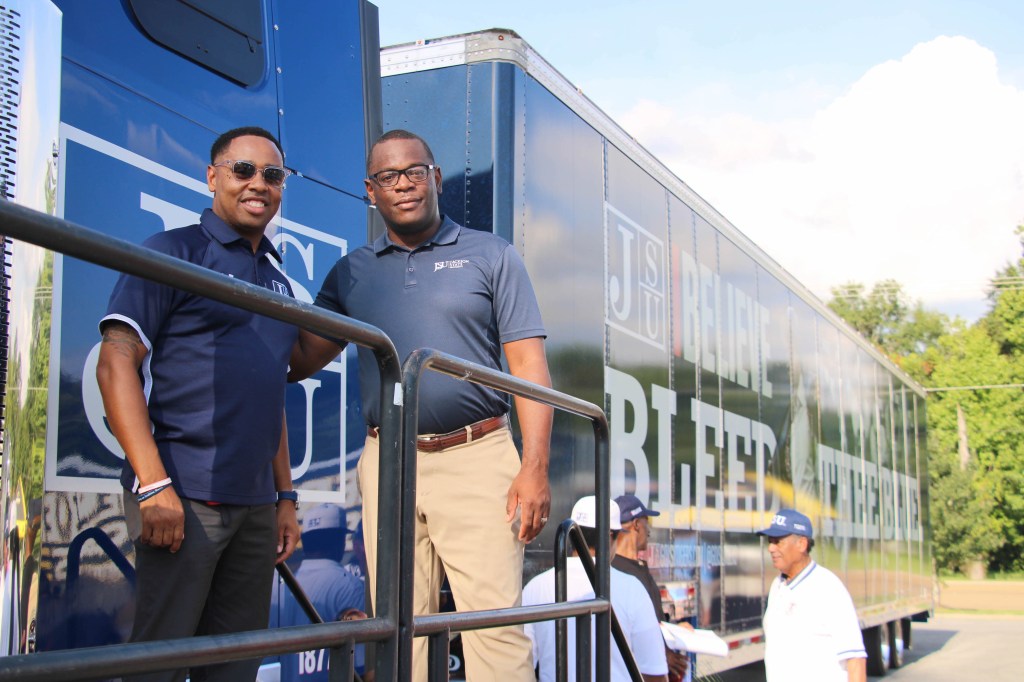 KLLM, Jackson State University President Hudson unveil new football&nbsp;truck