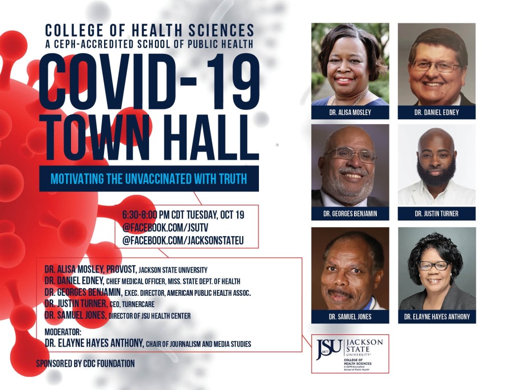 Tonight: JSU’s COVID-19 Mitigation Town Hall will continue to unleash the truth to build confidence in&nbsp;vaccines