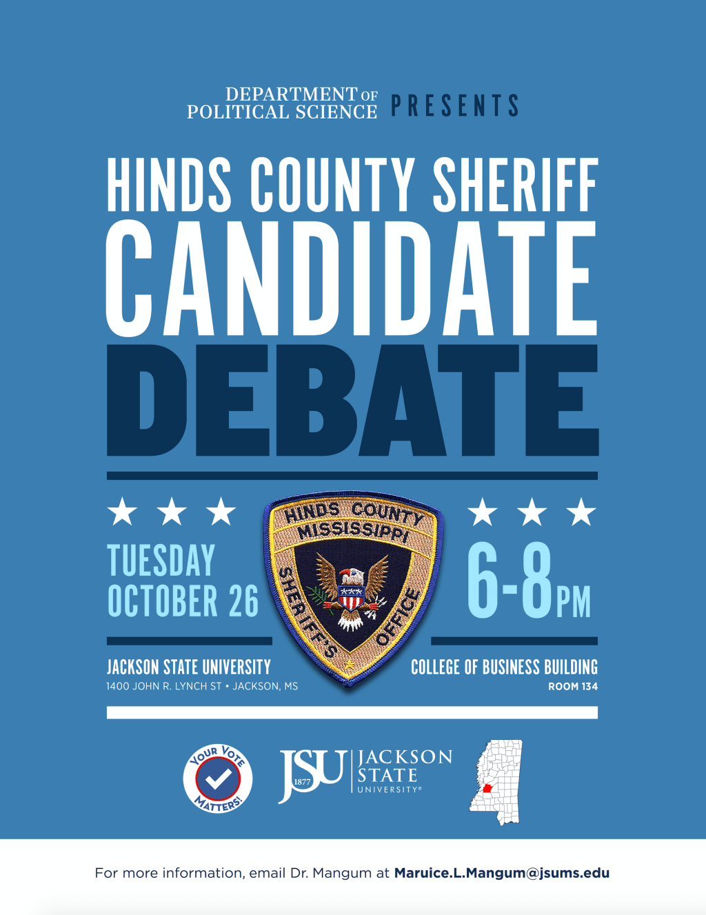 Candidates competing for Hinds County Sheriff will debate at Jackson State&nbsp;University