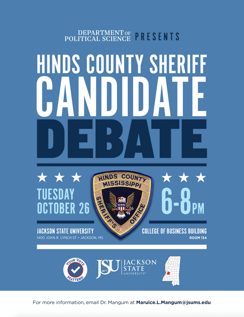 JSU will give Hinds County Sheriff’s candidates a chance to debate crime, other&nbsp;issues