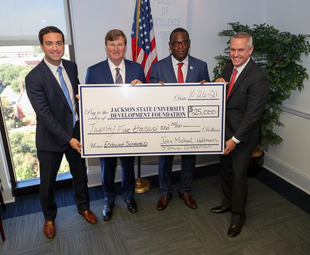 Jackson State University receives first-ever endowed real estate scholarship in history of institution established by commercial real estate executives Crossman and&nbsp;Holtmann