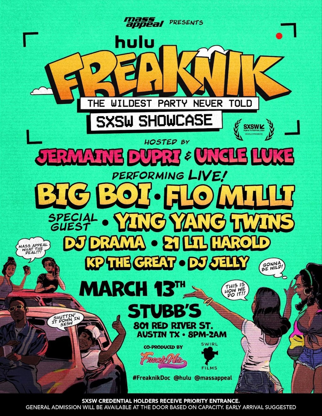 “FREAKNIK: THE WILDEST PARTY NEVER TOLD” SXSW SHOWCASE ANNOUNCED FOR&nbsp;MARCH 13&nbsp;AT STUBBS&nbsp;BBQ